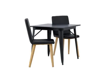 Tempe Matgrupp 80 cm Rektangulär med 2 Today stolar - Svart - Products - Möbler - Bord & matgrupp - Matgrupp