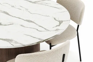 Uppveda Matbord 120 cm Rund med 4 Gemmiano Stolar - Brun - Products - Möbler - Bord & matgrupp - Matgrupp