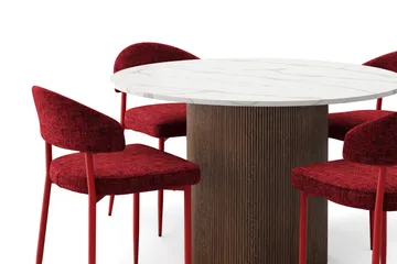 Uppveda Matbord 120 cm Rund med 4 st Jairam Matstolar - Brun - Products - Möbler - Bord & matgrupp - Matgrupp