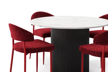 Uppveda Matbord 120 cm Rund med 4 st Jairam Matstolar - Svart/Vit - Products - Möbler - Bord & matgrupp - Matgrupp