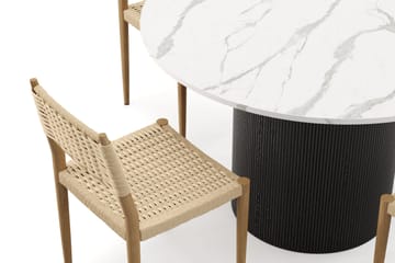 Uppveda Matbord 120 cm Rund med 4 st Jamna Matstolar - Svart/Vit - Products - Möbler - Bord & matgrupp - Matgrupp