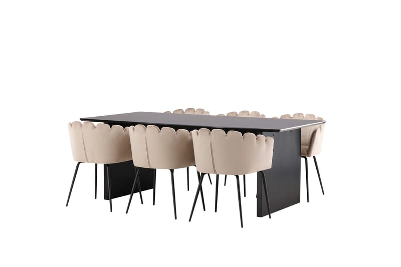 Vail Matgrupp 200 cm Rektangulär med 6 Limhamn stolar - Beige - Products - Möbler - Bord & matgrupp - Matgrupp