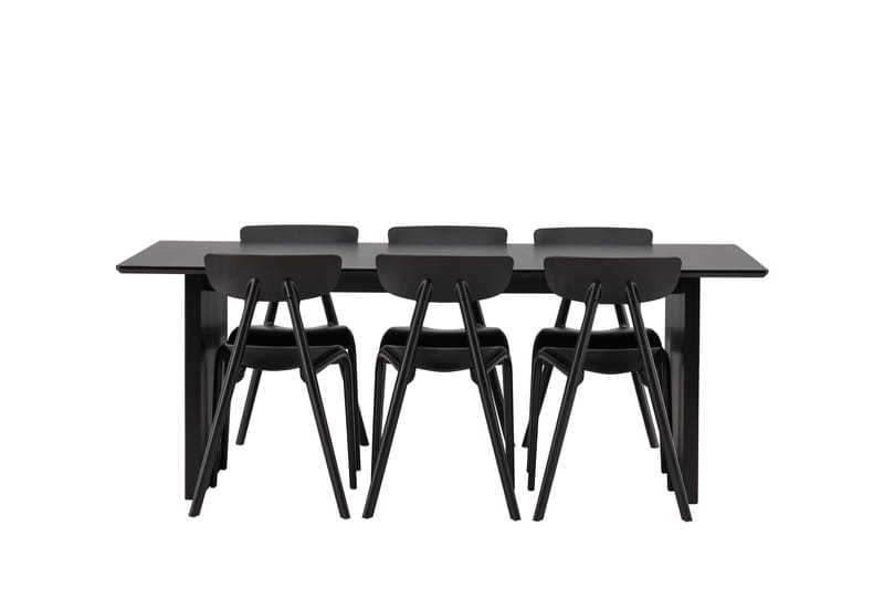 Vail Matgrupp 200 cm Rektangulär med 6 Ursholmen stolar - Svart - Products - Möbler - Bord & matgrupp - Matgrupp