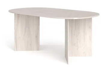 Vera Matbord Oval 180x100 cm Fanér, Vitlaserad ek