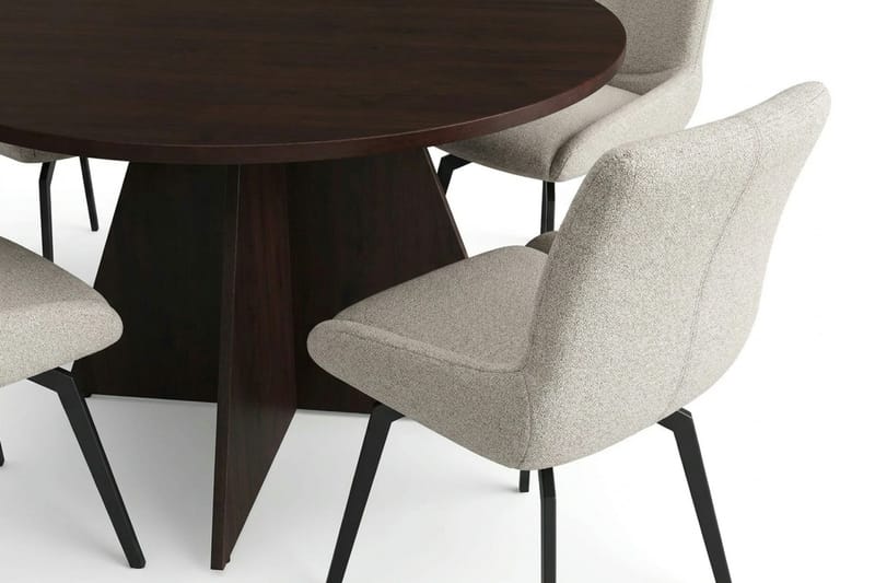 Vera Matgrupp runt 110 cm Rökt Ek med 4 Mora Matstolar - Rökt ek - Products - Möbler - Bord & matgrupp - Matgrupp