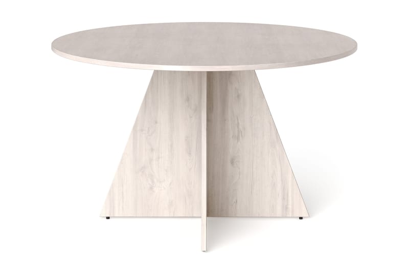 Vera Runt Matbord ø130 cm Fanér - Vitlaserad - Products - Möbler - Bord & matgrupp - Matbord & köksbord