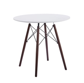 Vilgot runt matbord med bruna ben - Ø80 cm - Vit/Brun - Products - Möbler - Bord & matgrupp - Matbord & köksbord
