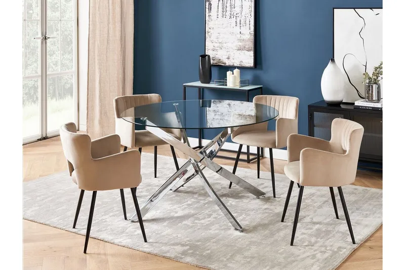 Vincenzo Matbord 120 cm Rund - transparent/Silver - Products - Möbler - Bord & matgrupp - Matbord & köksbord