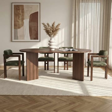 Vintar Matbord- och stolset 180x75x90 cm 5 delar - Milano Walnut, Dark Walnut, Green - Products - Möbler - Bord & matgrupp - Matgrupp
