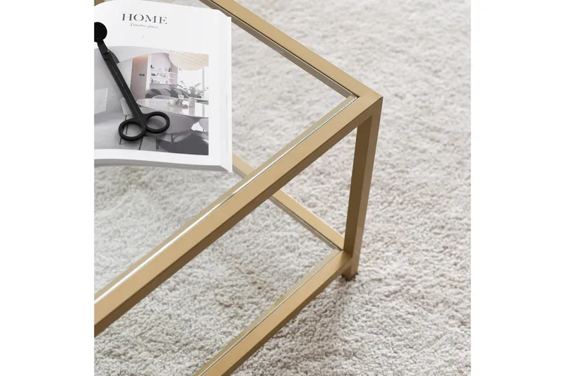 Wickaren Soffbord 90 cm - Guld/Glas - Products - Möbler - Bord & matgrupp - Soffbord