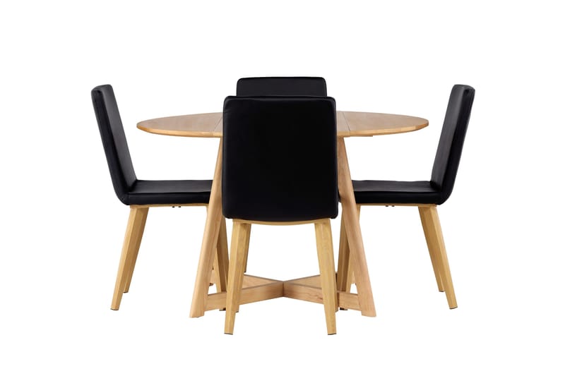 Yakidon Matgrupp 120 cm Rund med 4 Today stolar, Svart