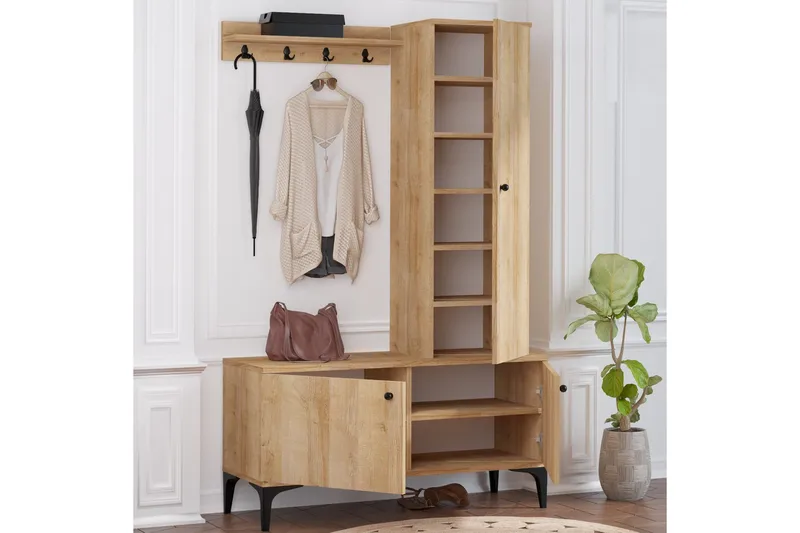 Hallmöbelset 40x110 cm - Natur/Svart - Products - Möbler - Hallmöbler - Möbelset för hall & entre