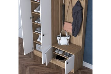 Hooda Hallmöbelset Brun/Vit - Hanah Home - Products - Möbler - Hallmöbler - Möbelset för hall & entre