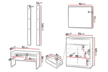 Simply Hallmöbelset - Vit - Products - Möbler - Hallmöbler - Möbelset för hall & entre