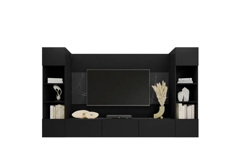Bernice Tv-skåp 38x150 cm - Svart - Products - Möbler - TV- & Mediamöbler - TV-möbelset