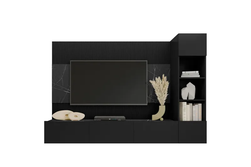 Bernice Tv-skåp 38x150 cm - Svart - Products - Möbler - TV- & Mediamöbler - TV-möbelset