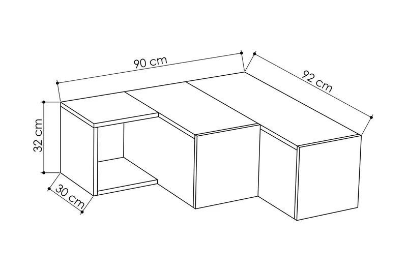 Bodsjö TV-Bänk 92 cm - Vit - Products - Möbler - TV- & Mediamöbler - TV bänk & mediabänk
