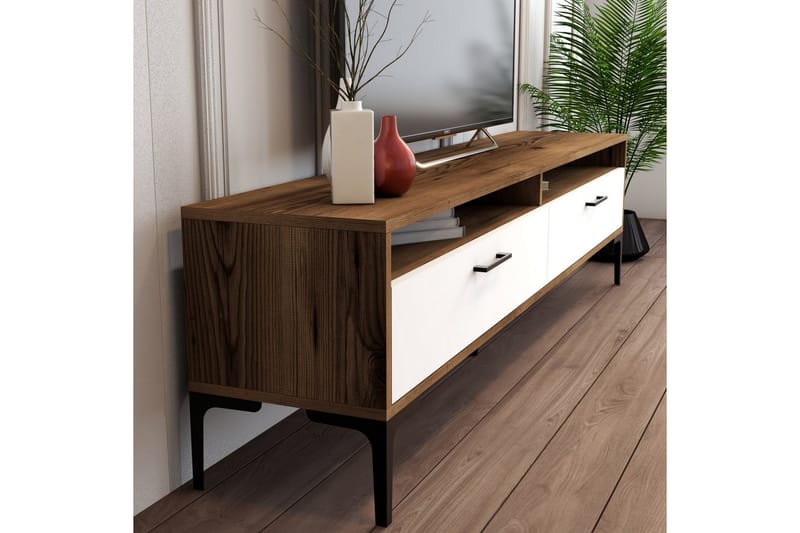 Brutorp Tv-bänk 180 cm - Valnöt/Vit - Products - Möbler - TV- & Mediamöbler - TV bänk & mediabänk