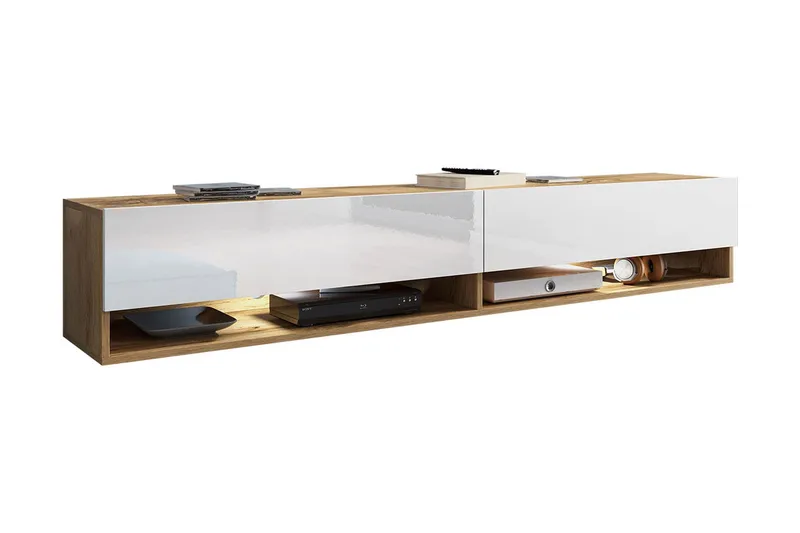 Brya Tv-skåp 180 cm, Vit/Natur