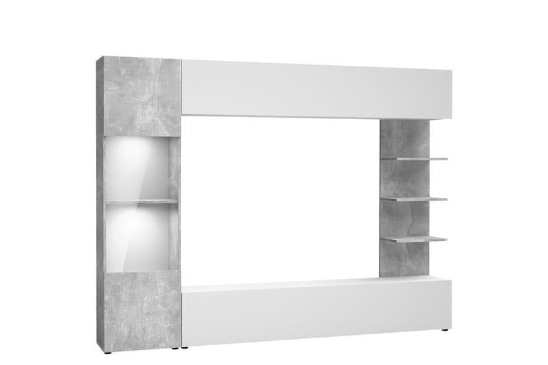 Bunda Tv-möbelset 250x30 cm, Grå/Vit