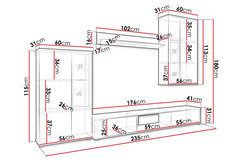 Bunta Tv-möbelset - Brun - Products - Möbler - TV- & Mediamöbler - TV-möbelset