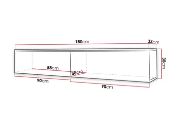 Cuguen Tv-skåp 180 cm - Natur/Svart - Products - Möbler - TV- & Mediamöbler - TV bänk & mediabänk