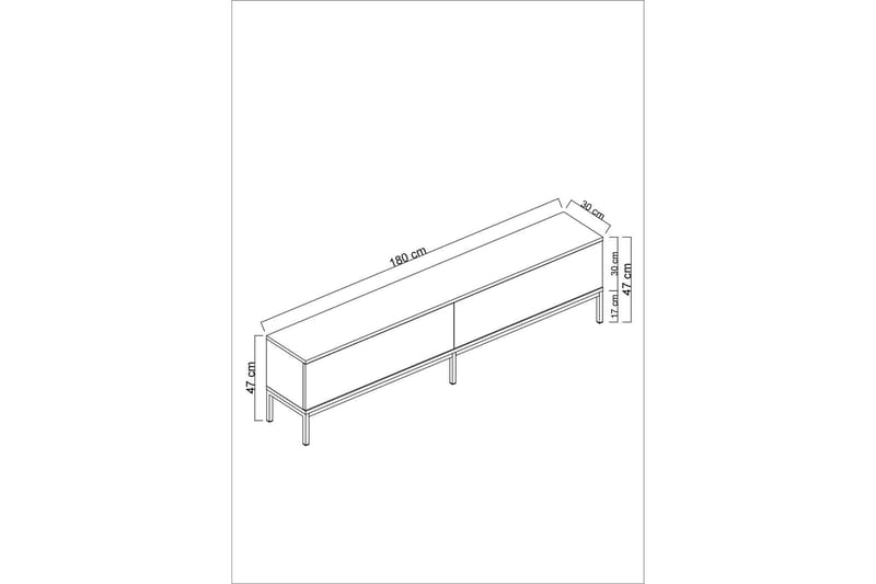 Dorlord Tv-bänk 180 cm - Vit/Svart - Products - Möbler - TV- & Mediamöbler - TV bänk & mediabänk