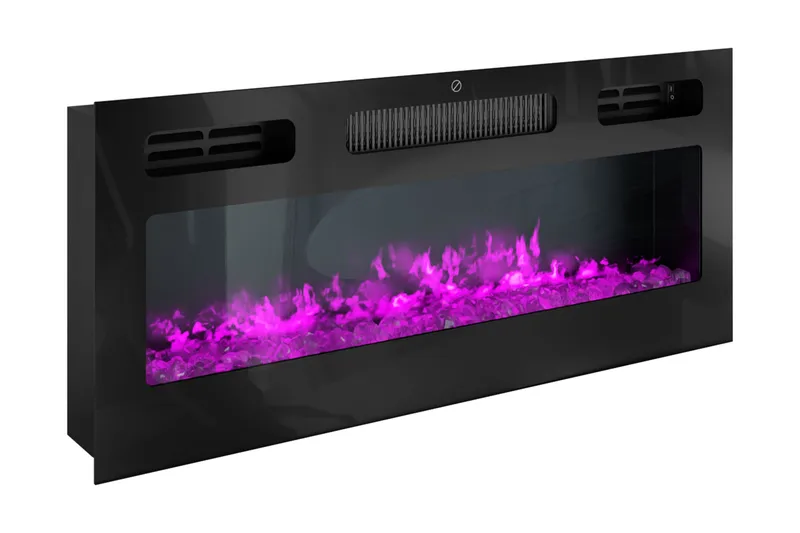 Glenndale Tv bänk med Förvaring + LED kamin + Belysning 190 cm - Vit - Products - Möbler - TV- & Mediamöbler - TV bänk & mediabänk