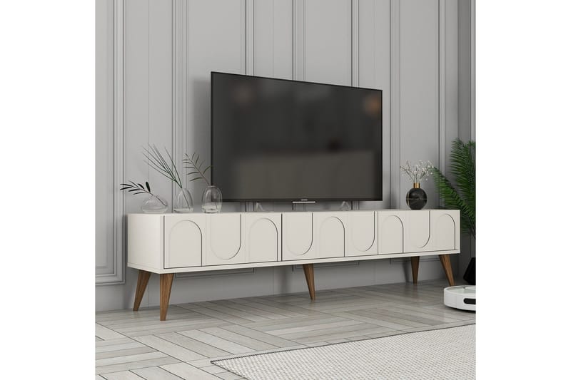 Hazim Tv-bänk 180 cm - Cream/Valnöt - Products - Möbler - TV- & Mediamöbler - TV bänk & mediabänk