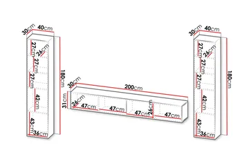 Kangana Tv-möbelset - Beige - Products - Möbler - TV- & Mediamöbler - TV-möbelset