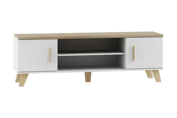 Kardos TV-bänk 160 cm - Vit/Ek - Products - Möbler - TV- & Mediamöbler - TV bänk & mediabänk