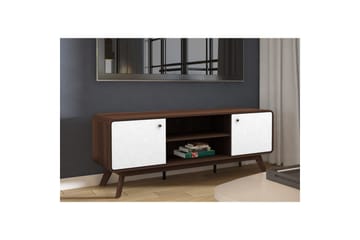 Lowboard Cassie 140x39x53 cm, Valnöt/Vit - 140x39x53 cm, Valnöt/Vit - Products - Möbler - TV- & Mediamöbler - TV bänk & mediabänk