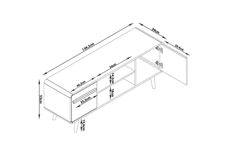 Lowboard Chantal Natur - Natur - Products - Möbler - TV- & Mediamöbler - TV bänk & mediabänk