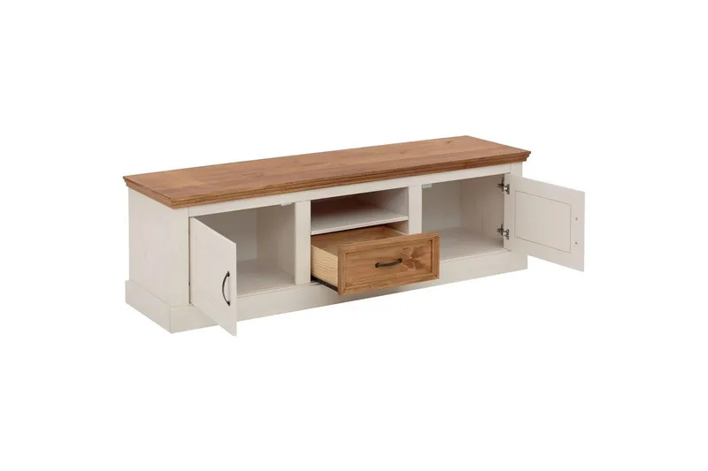 Lowboard Selma Vit/Fläck/Vax - Vit/Fläck/Vax - Products - Möbler - TV- & Mediamöbler - TV bänk & mediabänk