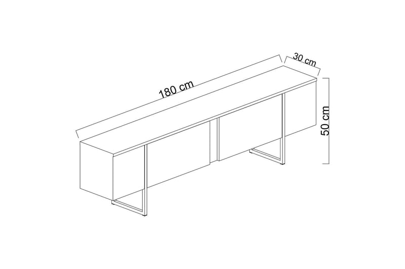 Luxe Tv-bänk 180x50 cm Brun/Guld - Hanah Home - Products - Möbler - TV- & Mediamöbler - TV bänk & mediabänk