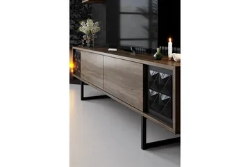 Manchan Tv-möbelset 180 cm - Valnöt/Svart - Products - Möbler - TV- & Mediamöbler - TV bänk & mediabänk