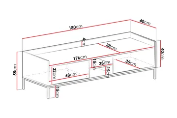 Mariestad Tv-bänk 180 cm - Grå - Products - Möbler - TV- & Mediamöbler - TV bänk & mediabänk