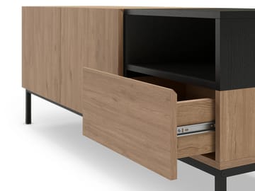 Morlen Tv-Bänk 140 cm - Naturlig ek, Wood Black, svart - Products - Möbler - TV- & Mediamöbler - TV bänk & mediabänk