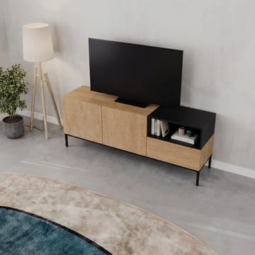 Morlen Tv-Bänk 140 cm - Naturlig ek, Wood Black, svart - Products - Möbler - TV- & Mediamöbler - TV bänk & mediabänk