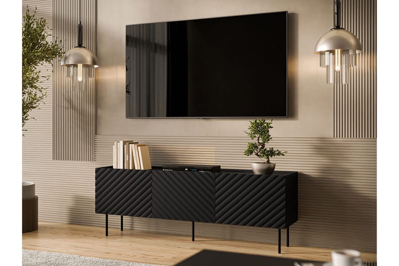 Munkedal Tv-bänk 166 cm - Svart - Products - Möbler - TV- & Mediamöbler - TV bänk & mediabänk