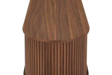 Noira Oval TV bänk Valnöt 150x45 cm Ribbad - Mörkbrunt / Brunt Trä - Products - Möbler - TV- & Mediamöbler - TV bänk & mediabänk