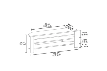 Oderzo Tv-bänk 120 cm - Ek - Products - Möbler - TV- & Mediamöbler - TV bänk & mediabänk
