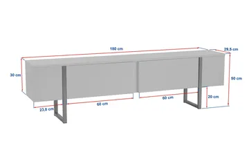 Serenity Tv-bänk 180x30 cm - Travertin/Guld - Products - Möbler - TV- & Mediamöbler - TV bänk & mediabänk