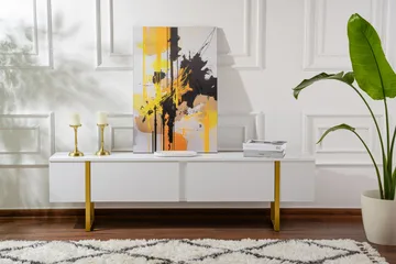 Serenity Tv-bänk 180x30 cm - Vit/Guld - Products - Möbler - TV- & Mediamöbler - TV bänk & mediabänk