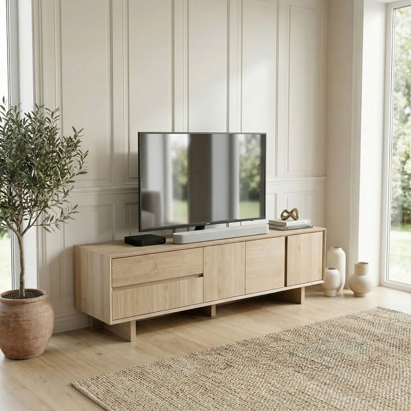Tavon TV-bänk 180x55x45 cm - Naturlig ek - Products - Möbler - TV- & Mediamöbler - TV bänk & mediabänk