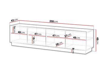 Torvalen Tv-bänk 200 cm - Vit - Products - Möbler - TV- & Mediamöbler - TV bänk & mediabänk