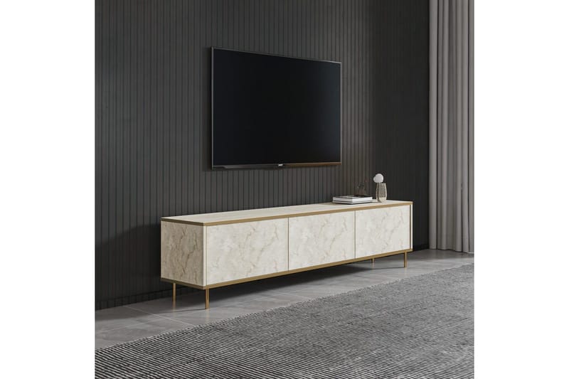 TV-bänk Imaj Travertin / Rany - Guld/Taupe - Products - Möbler - TV- & Mediamöbler - TV bänk & mediabänk
