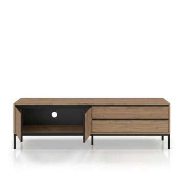Velar TV-bänk 180x55x40 cm - naturfärgad ek, trä svart, svart - Products - Möbler - TV- & Mediamöbler - TV bänk & mediabänk