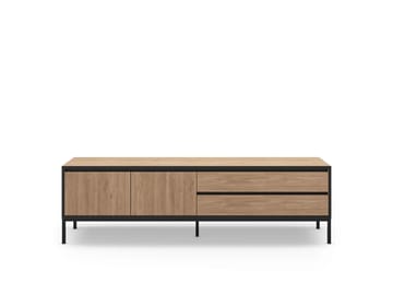 Velar TV-bänk 180x55x40 cm - naturfärgad ek, trä svart, svart - Products - Möbler - TV- & Mediamöbler - TV bänk & mediabänk