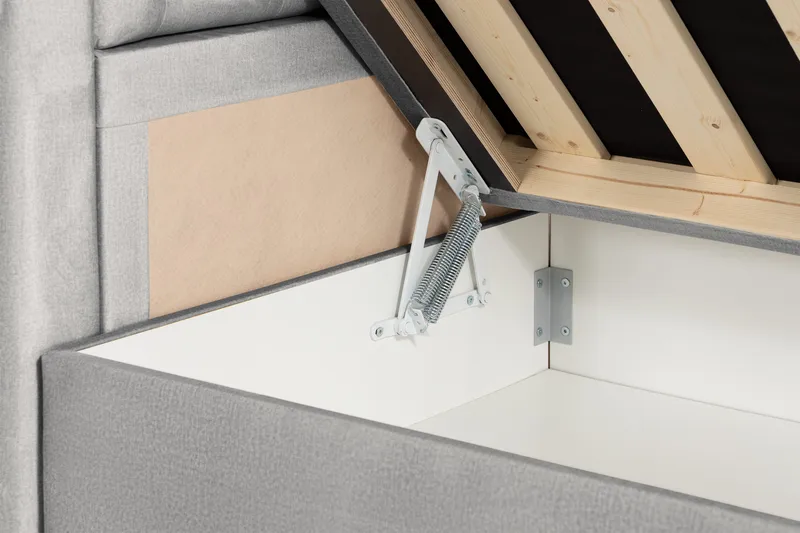 Alessia Komplett Sängpaket med Förvaring LED-belysning 180x200 cm - Grå / Ljusgrå - Products - Möbler - Säng - Säng med förvaring